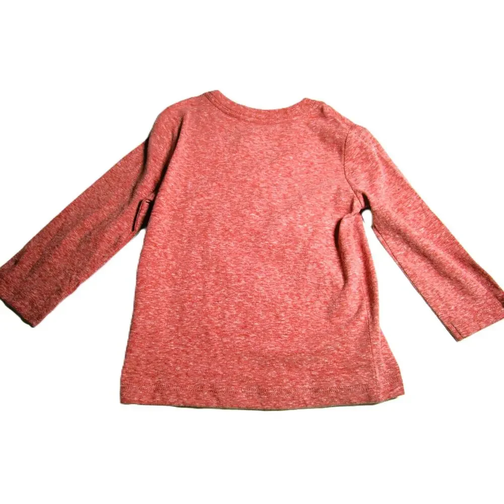 Cat & Jack Boy's Burnt Orange Long Sleeve T-Shirt Chest Pocket Size 18 months